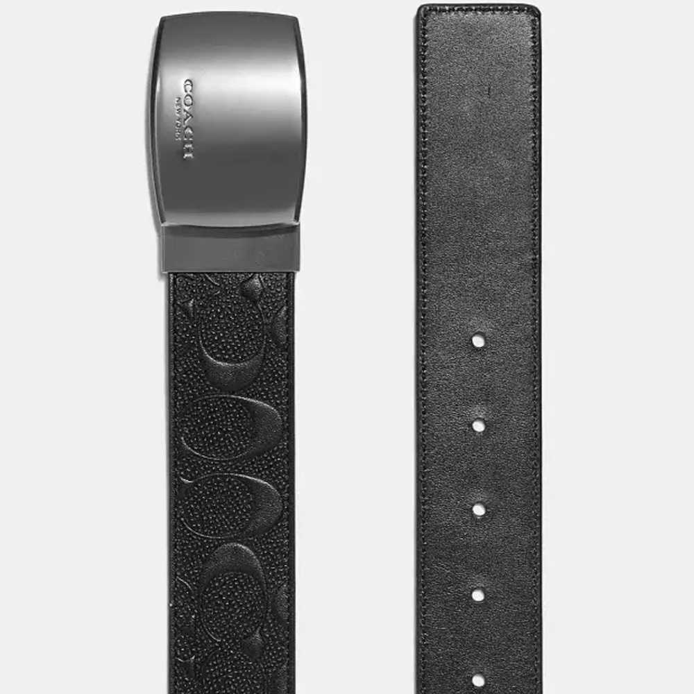 Coach men Wide Plaque Cut To Size Reversible Signature Belt - Picture 4 of 4